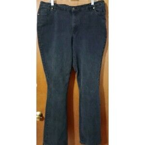 Denim 24/7 Black Jeans Sz 18W Tall 5 Pocket Stretch 12" High Rise GUC